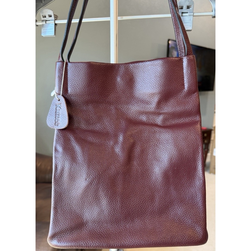 Kattee Genuine Leather Maroon Large Tote Bag Handbag Shoulder Bag